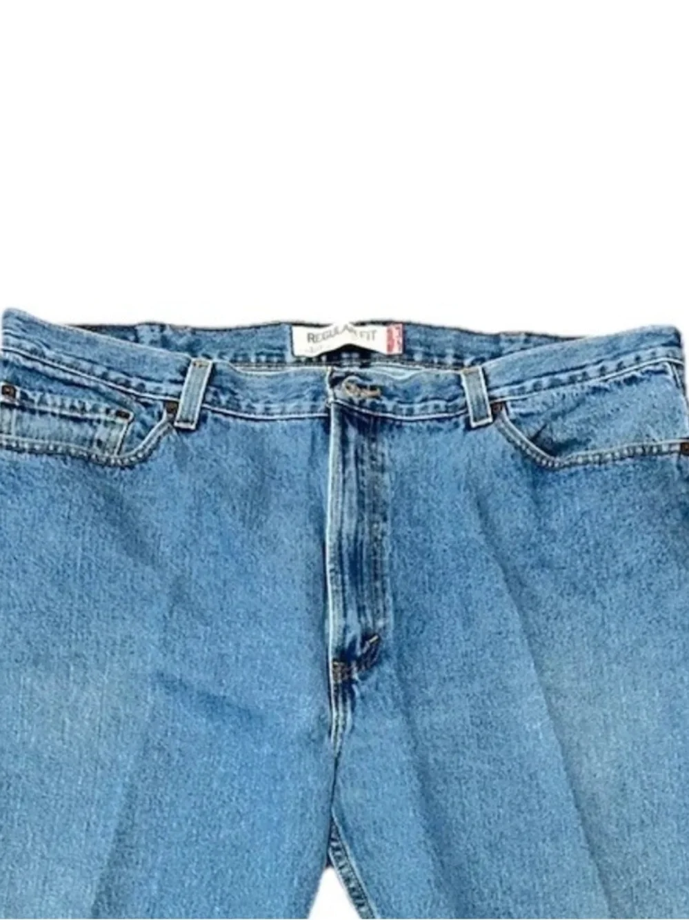 Levi's 505 Jeans Mens Size 42x32 Regular Fit Straight Leg Blue faded Wash Y2K